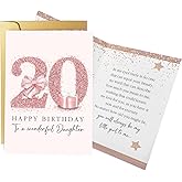Spercy 20th Birthday Card for Daughter, 20 Years Old Birthday Card for Girls, Twenty Years Old Gift from Mom Dad Parents