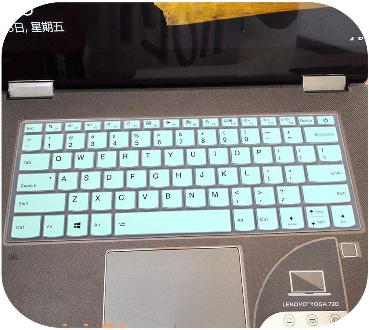 Silicone Notebook Keyboard Cover Skin Protector For Lenovo Ideapad C340 14 Inch C340 14Api C340 14Iwl C340 14Api 14Iwl-Whiteblue-