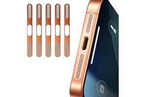 Selfdefine 5 Pack Phone Mesh Speaker Cover Anti Dust Plug Port Earpiece Guard for iPhone 17 Pro Only - Cosmic Orange