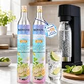 BERIOVE CO2 Cylinder for Soda Maker: 60L 2 Pack Durable CO2 Cartridges | Screw-In Soda Makers Compatible, Exchange Carbonator &amp; Sparkling Water - Carbonates Any Drink with Threaded Cylinders