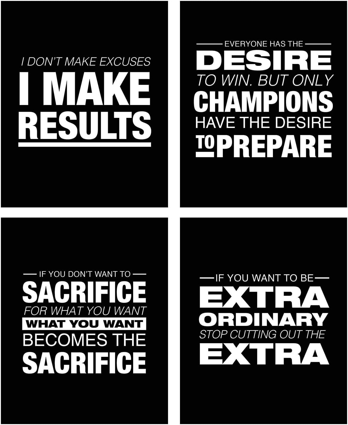 ImageNCraft (4 Pack) Motivational and Inspirational Quote Posters 8 x 10 Art Prints with Positive Vibes. Great for Classroom Posters, Graduation Gifts, College and School Decor! (General Vol 1)