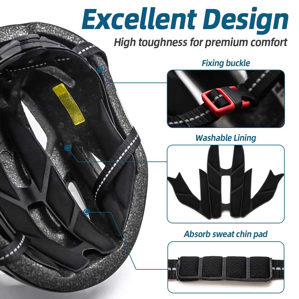 EASTINEAR Adults Bike Helmet Magnetic Goggle Cycling Helmet with USB Rechargeable Taillight for Men Women Mountain & Road Bicycle Helmet Magnetic Shield