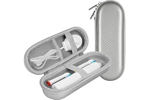 1PCS Electric Toothbrush Travel Case: Stylish Silver Carbon Fiber PU Leather Storage Pouch for Oral-B & Philips Sonicare Elec