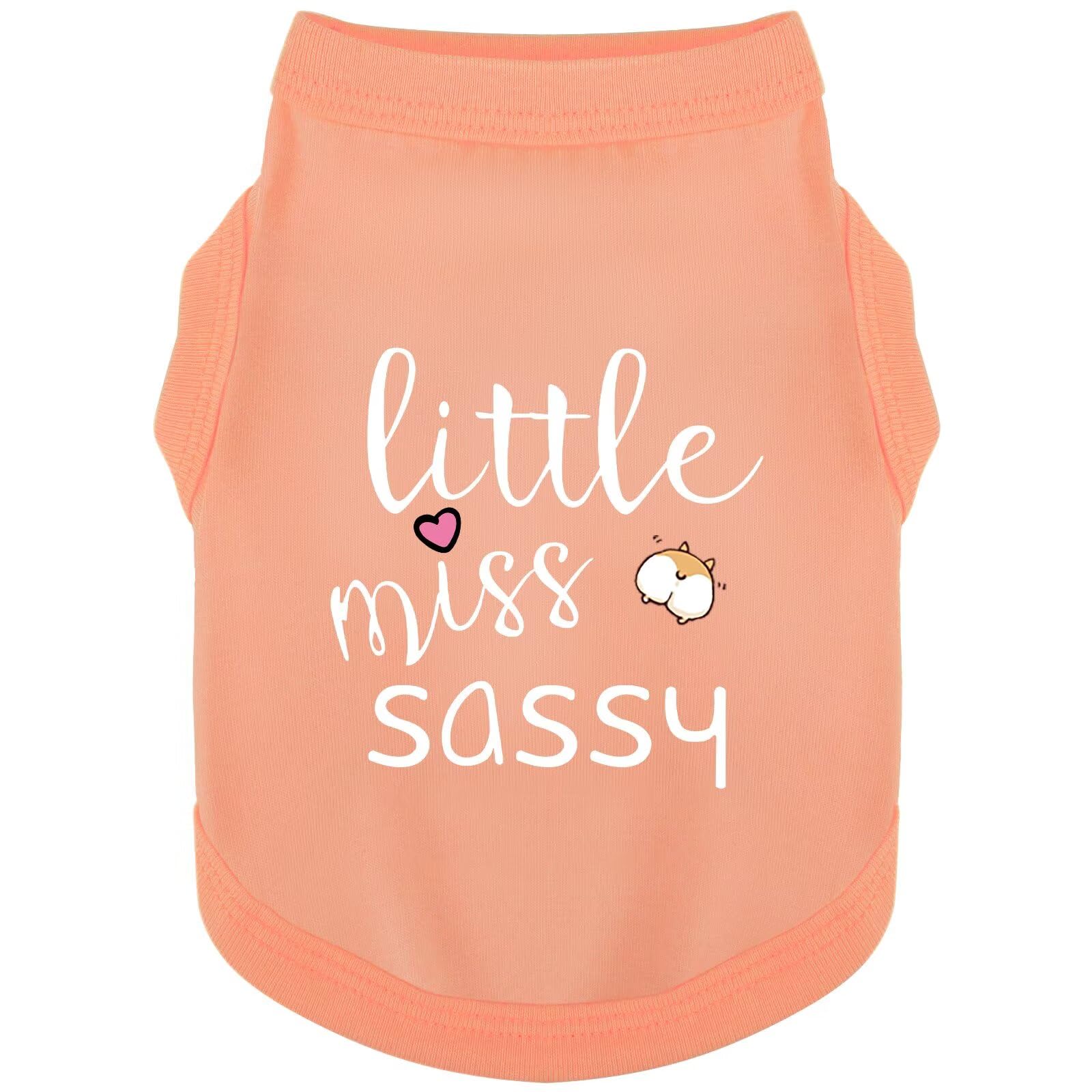 Photo 1 of Paiaite Dog Clothes Fashionable Sleeveless Pet Vest: 'Little Miss Sassy' Printed Cotton Dog Shirt, Ideal for Small, Medium, and Large Breeds, Ensuring Comfort and Breathability Orange Pink 4XL