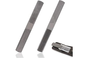 KALIM 2 Pcs Multi-Function 4-in-1 File, High Carbon Steel Hand File, 4 Way Wood Rasp File with Flat/Half Round Sharps, for Wood, Soft Metal, Plastic and etc.