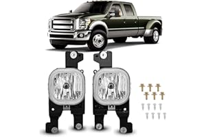 Nilight Fog Lights Assembly Compatible with 2008 2009 2010 FORD F-250 F-350 F-450 F-550 F250 F350 F450 F550 SUPER DUTY Clear Lens w/H10 12V 42W Bulbs