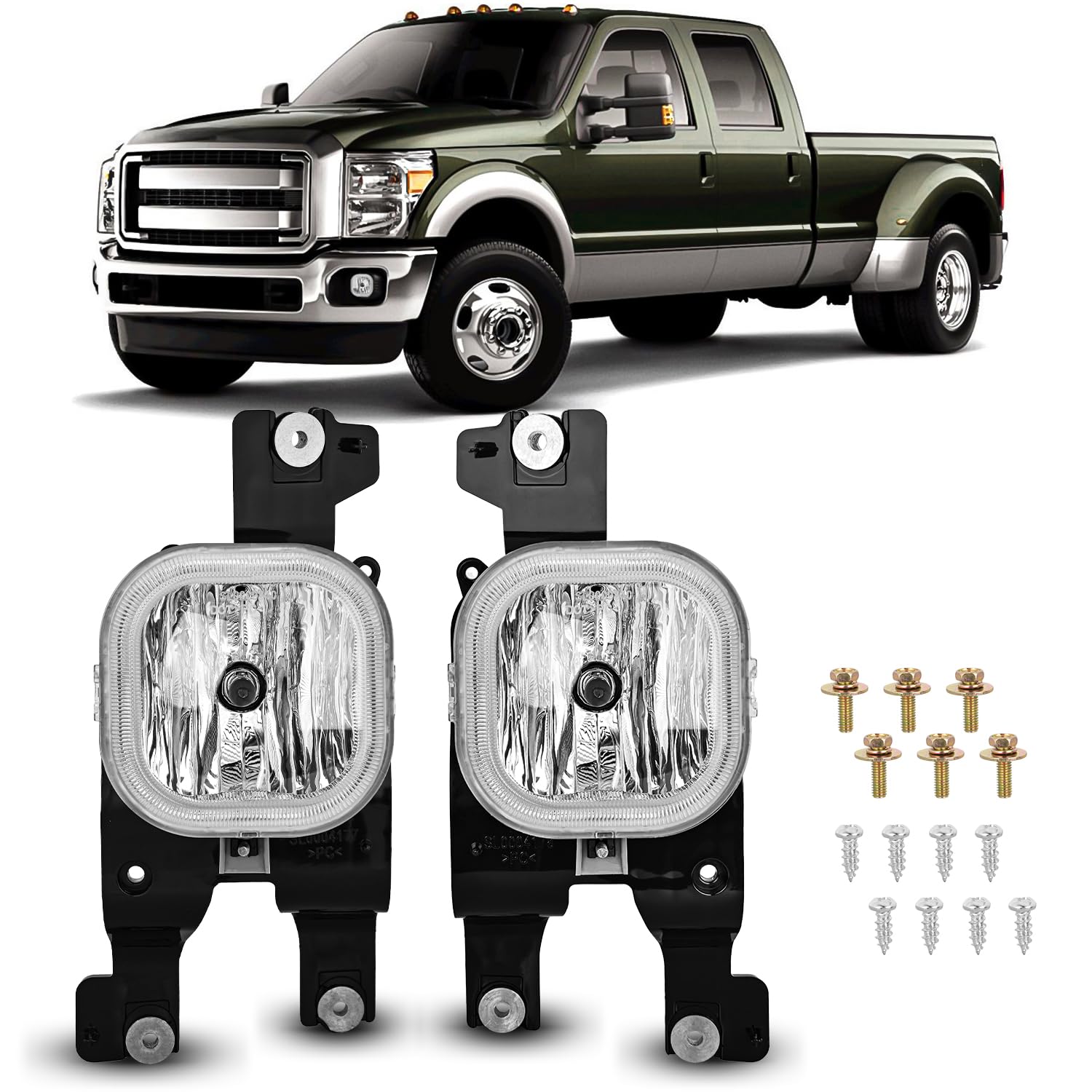 Photo 1 of Nilight Fog Lights Assembly Compatible with 2008 2009 2010 FORD F-250 F-350 F-450 F-550 F250 F350 F450 F550 SUPER DUTY Clear Lens w/H10 12V 42W Bulbs