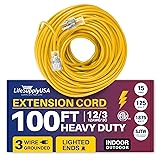 100ft Power Outdoor Extension Cord & Indoor