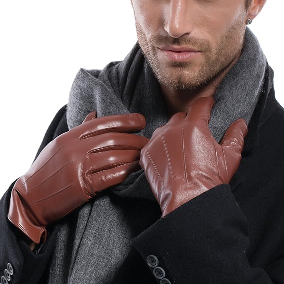 Matsu Luxury Men Winter Warm Lambskin Leather Gloves M1006 Xl