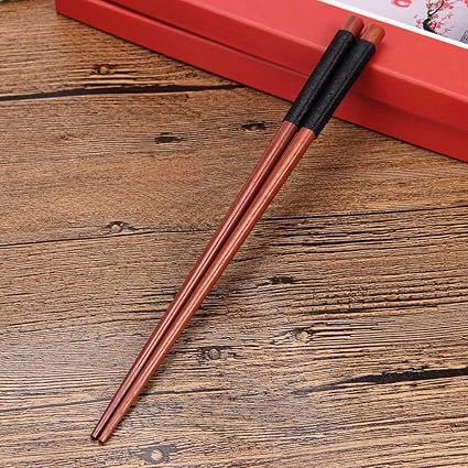 Feiliandajj 1 Paar Essstabchen Japanischer Stil Holz Handgefertigt Chopsticks Sushi Nudel Stabchen Kinder Baby Geschenk Fur Weihnachten Neujahr Valentinstag Schwarz Amazon De Kuche Haushalt
