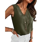 ANRABESS Tank Top for Women Dressy Casual Business Work Blouses Sleeveless V Neck Textured Tops 2026 Spring Summer Outfits