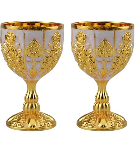 Calice En Or Rouge En Alliage De Zinc - 10,3 Cm De Haut - Motif Fleurs En Relief Style Vintage - Pour Déco, Cadeau, Pub, événements