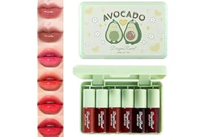 XIUXIXU 6 Colors Lip Tint Stain Set, Korean Lip Gloss Plumping Lip Tint Moisturizing Watery Mini Liquid Lipstick, Multi-use Cheek and Lip Tint, Long Lasting,Non-Stick Cup Lip Makeup