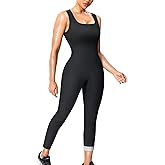 Junlan Sauna Suit Women Waist Trainer Ribbed Sweat Sauna Shirt Full Body Jumpsuit