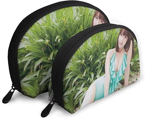 Amazon 女性のクラッチバッグシェルケース収納バッグ 三上悠亜 1 化粧バッグ 仕分けバッグ ファッション 便利な旅行 フィットネス 野外活動 バスルーム 化粧 必需品 収納バッグシェル形状1つの大きなと1つの小さな シューズ バッグ