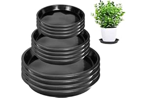 12 Pack Plant Saucer - 6 8 10 Inch Plant Tray Round Plastic Plant Drip Trays for Indoor Outdoor Garden Plants, Collects Flowe