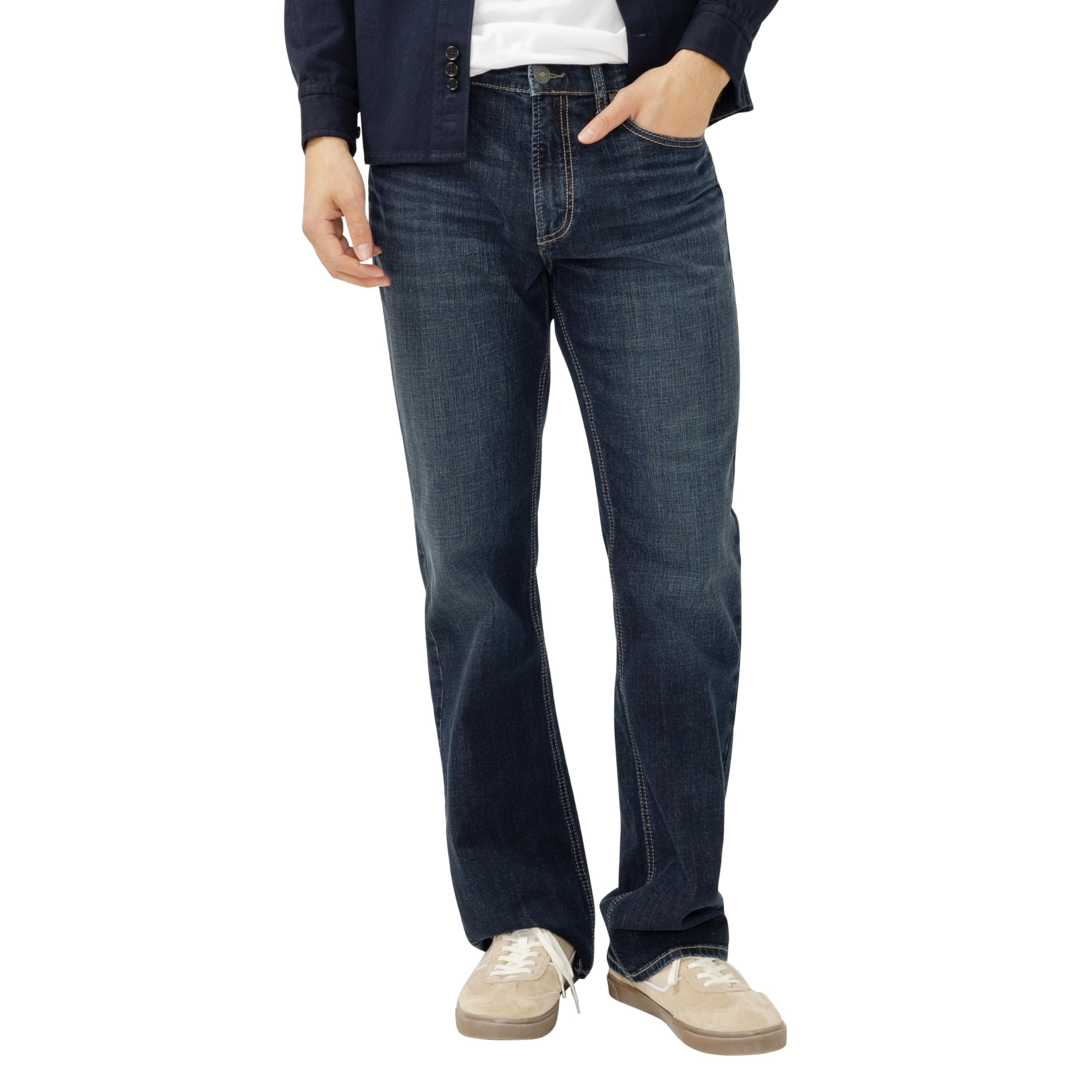 Silver Jeans Co. Men's Craig Classic Fit Bootcut Jeans, Dark Wash, 42W x 34L Image