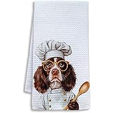 Shrago Funny English Springer Spaniel Dog Kitchen Towels, English Springer Spaniel Gifts for Women Dish Tea Towels for Kitchen, Dog Lovers Mom Dad Owner Gifts Decorative Hand Towels, 16x24 Inch