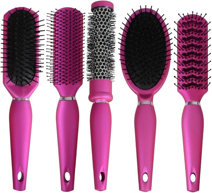 Bamboo Bliss Pink Hair Brush Set 5 Brushes Salon Styler Professional Styling Blow Drying Amazon