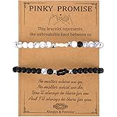 Mikovivi 2pcs Pinky Promise Knot Bracelet, Couples Bracelet Anniversary Valentines Jewelry Forever Matching Love Knot Relationship Gifts for Boyfriend