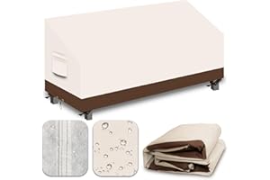 CNCZMH Heavy Duty Patio Sofa Covers Waterproof, Outdoor 3-Seater Couch Cover Waterproof, 600D Outdoor 2-Seater Loveseat Furniture Covers with Air Vent Handle 82.6''W x 39''D x 24''H/ 35''H Beige Brown