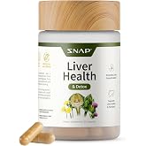 Snap Supplements Milk Thistle Silymarin Liver Support &amp; Detox, 60 Capsules | 80% Silymarin Milk Thistle with Turmeric, Dandelion, Artichoke &amp; CoQ10, Vegetarian Liver Health Supplement, Vegan, Non-GMO