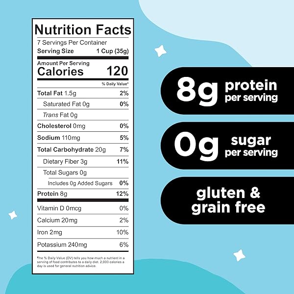 PLANT-BASED AND VEGAN BREAKFAST CEREAL BY THREE WISHES – UNSWEETENED, 1 PACK – MORE PROTEIN AND LESS SUGAR SNACK – GLUTEN-FREE, GRAIN-FREE – NON-GMO