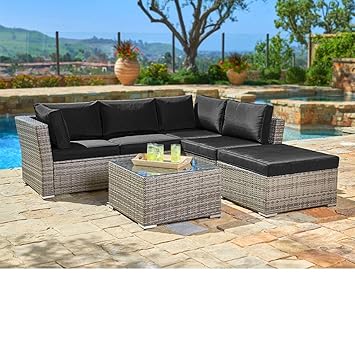 Amazon.com : SUNCROWN Outdoor Sectional Sofa (80-Piece Set) All ...