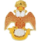 33rd Degree Double Headed Eagle Scottish Rite Masonic Auto Emblem - [Brown &amp; White][3'' Tall]