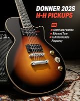 Donner Full Size LP Guitar Starter Kit Sunburst 39 Inch with Bag Strap Cable view 2