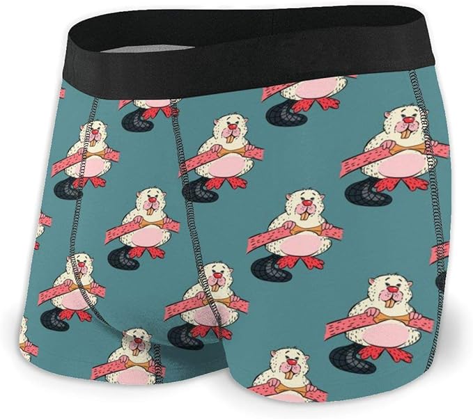 Merahans Funny Beaver Mens Underwear Funny Boxer Brief