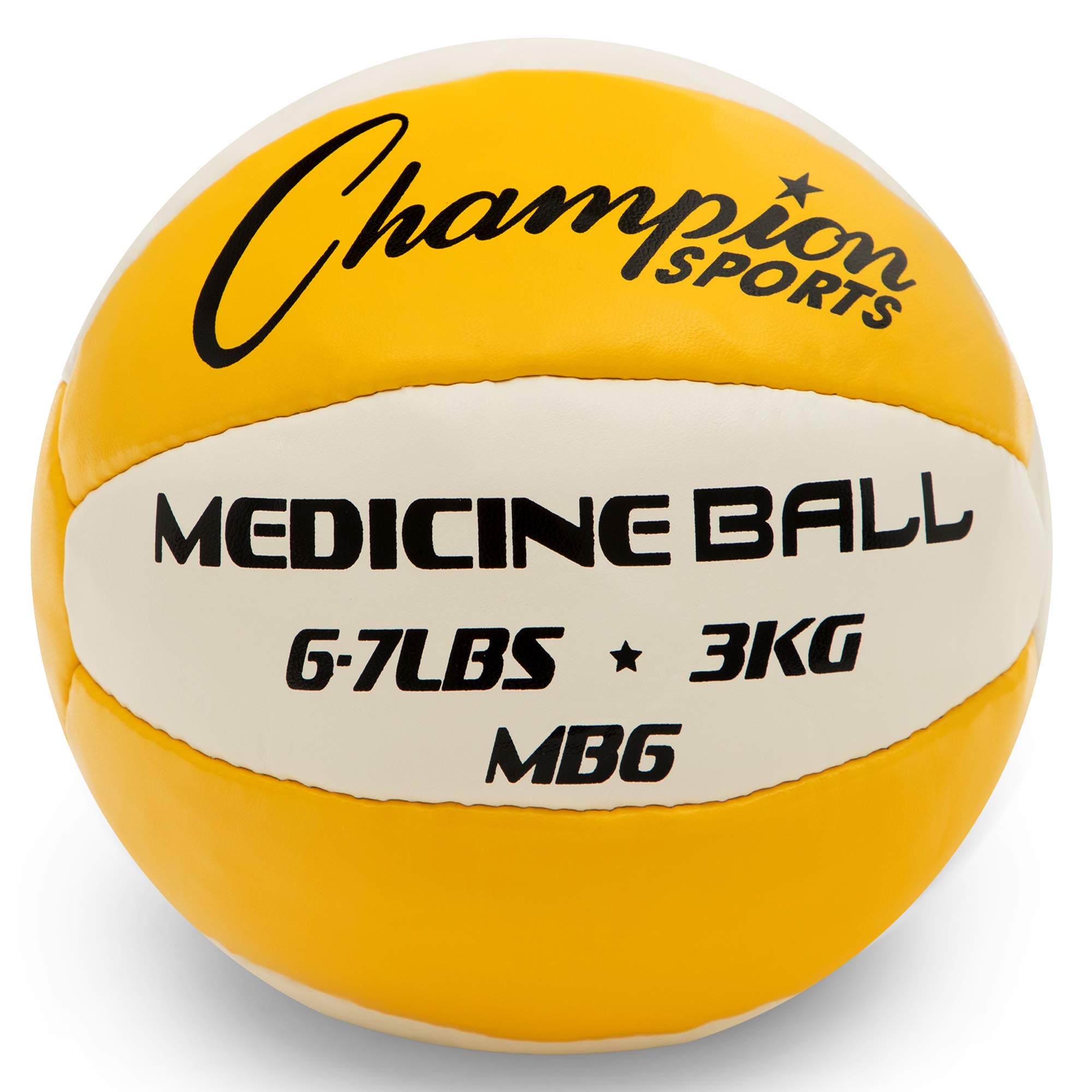 Champion Sports Exercise Medicine Balls, 8 Sizes, Leather with No-Slip Grip - Weighted Med Ball Set for Weight Training, Stability, Plyometrics, Cross Training, Core Strength - Heavy Workout Ball