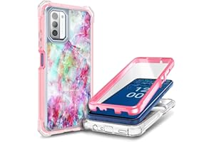 NZND Compatible with Nokia G310 5G Case with [Built-in Screen Protector], Full-Body Protective Shockproof Rugged Bumper Cover, Impact Resist Phone Case (Marble Designed Fantasy)