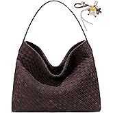 Woven Suede Shoulder Bag for Women 2025 Suede Hobo Bags Tote Elegant Handbag Satchel for Work Travel