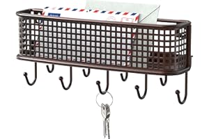 Deco Brothers Wall Key Holder and Mail Organizer, Bronze