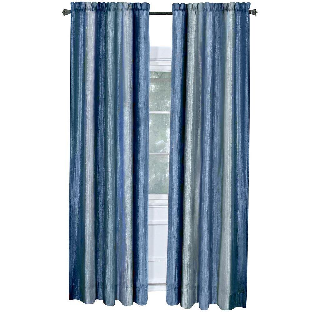 Ombre Panel Light Filtering Semi-Sheer Window Curtain - 84 Inch Length, 50 Inch Width - Blue- Light Filtering Soft Polyester Drapes for Bedroom Living & Dining Room by Achim Home Decor