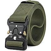 MOZETO Tactical Belts for Men Military Style Work Hiking Riggers Web Gun Belt with Heavy Duty Quick Release Metal Buckle