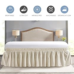FreshCulture Full Bed Skirt, Elastic Wrap Around