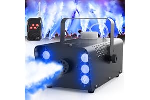 Theefun Fog Machine, 6 Stage LED Lights with 7 Colors Strobe Effect Smoke Machine 2500CFM with Wireless Remote Control 450W Halloween Fog Machinefor Wedding Party Holiday Christmas Stage Effect
