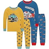 Little bety Cotton 4 Piece Pajamas Boys Long Sleeve Sets Toddler Boys Pjs Kids Sleepwear Sets