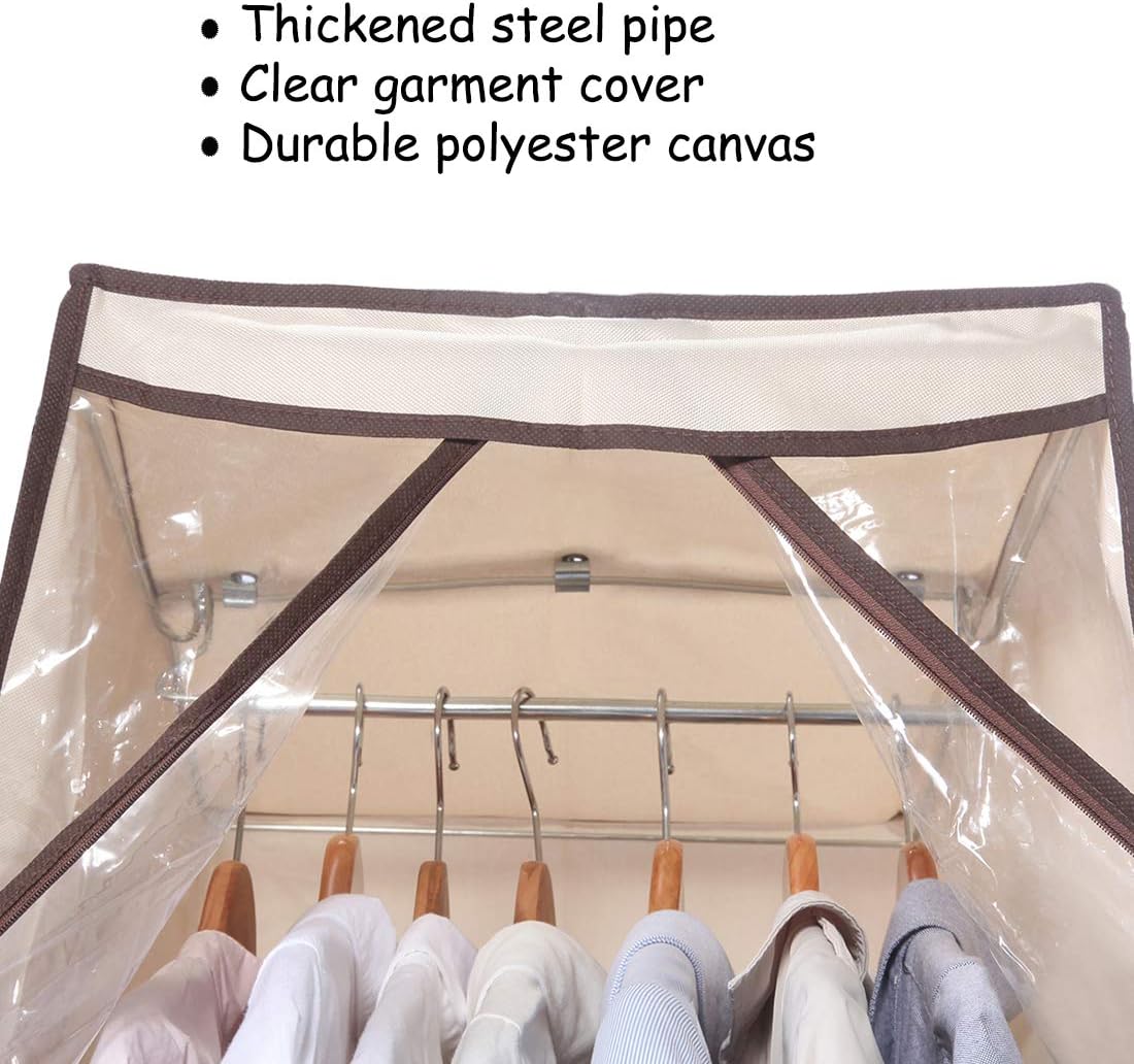 STORAGE MANIAC 2-Pack Hanging Garment Bag for Dresses, Suits, Uniforms, Zipper Cover with Clear Window: Furniture & Decor
