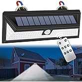 DZGKGM Magnetic Solar Lights Outdoor, RV Light with Motion Sensor, 118 LED Waterproof Security Light, Magnets Wireless Wall & Fence Lamp with Remote, Easy Install for RV, Garage, Driveway, Porch, Yard