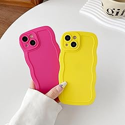 Caseative for iPhone 15 Case,Solid Color Curly Wave