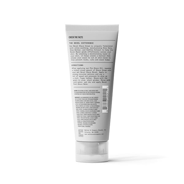 BEVEL SHAVING CREAM FOR MEN, MOISTURIZING SHAVE CREAM WITH ALOE VERA AND VITAMIN E TO SOOTHE SKIN AND PREVENT RAZOR BUMPS, 4 FL OZ (PACKAGING MAY VARY)