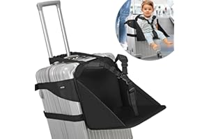 ZZM Upgraded Kids Travel Seat, Ride on Suitcase for Kids, Carry On Luggage Seat for Toddler, Portable Foldable Luggage with Seat for Kids with Seat Belt, Made Travel Easier(Ages 1.2~3, Weigh 10~20 kg)