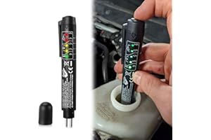 Piburth Brake Fluid Liquid Tester Pen, DOT 3 DOT 4 DOT 5.1 Brake Diagnostic Testing Pen, Auto Brake Fluid Liquid Oil Analyzer with 5 LED Indicators, Universal Car Accessories
