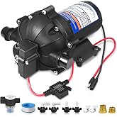 EF5500-BOX 12V Sprayer Pump, Soft Wash Pump, 5.5GPM 60 PSI Diaphragm Pump, Pressure Switch and Self-Priming, Chemical and Corrosion Resistant for Agricultural Spraying, Soft Wash System, RV, Boats
