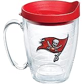 Tervis Made in USA Double Walled NFL Tampa Bay Buccaneers Insulated Tumbler Cup Keeps Drinks Cold & Hot, 16oz Mug, Primary Logo