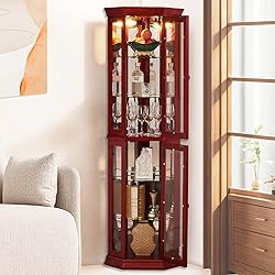 Firscook Curio Cabinet, Corner Curio Cabinet with