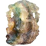 EARTH GOLD™ Fluorite Ganesha- Gemstone Ganesha- Ganesh Statue- Fluorite Crystal- Ganesha Idol- Natural Fluorite- Rainbow Fluo